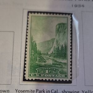 Vintage Yosemite U.S. Postage Stamp - Green